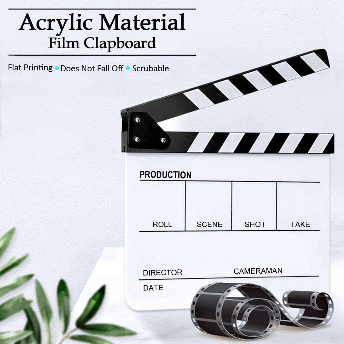 Acrylic Film Directors Clapboard Hollywood Filming Slate Movie Clapboard Decoration Larger Scene Clapper Board