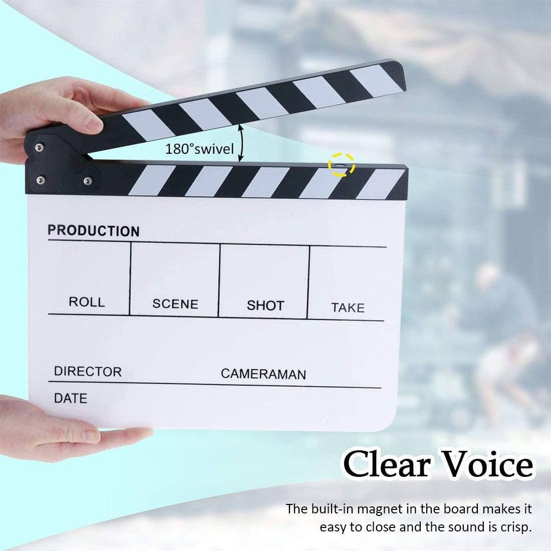 Acrylic Film Directors Clapboard Hollywood Filming Slate Movie Clapboard Decoration Larger Scene Clapper Board