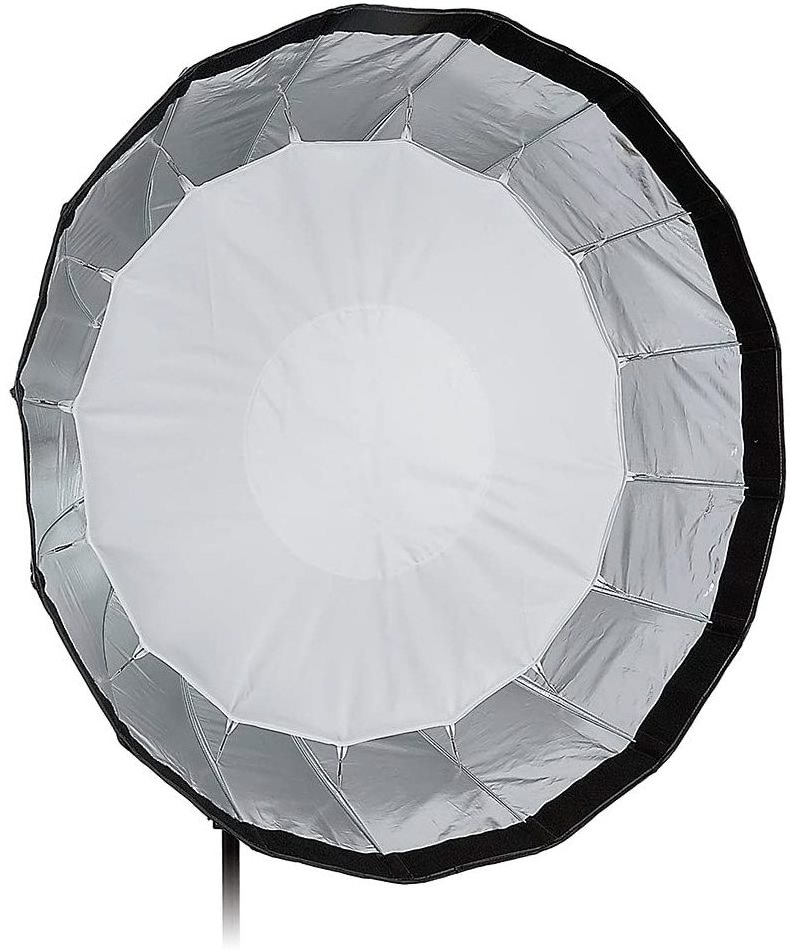 90cm Black Silver 16-Rib Deep Easy Folding Parabolic Umbrella Softbox  Bowens Mount Hexadecagon Umbrella Flash Softbox