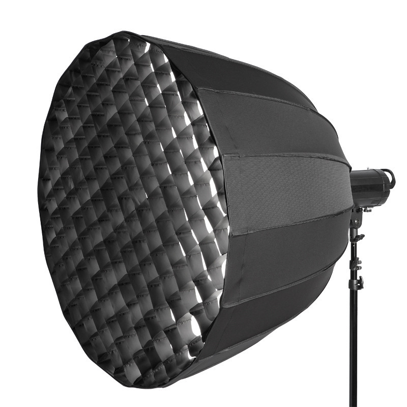 90cm Black Silver 16-Rib Deep Easy Folding Parabolic Umbrella Softbox  Bowens Mount Hexadecagon Umbrella Flash Softbox