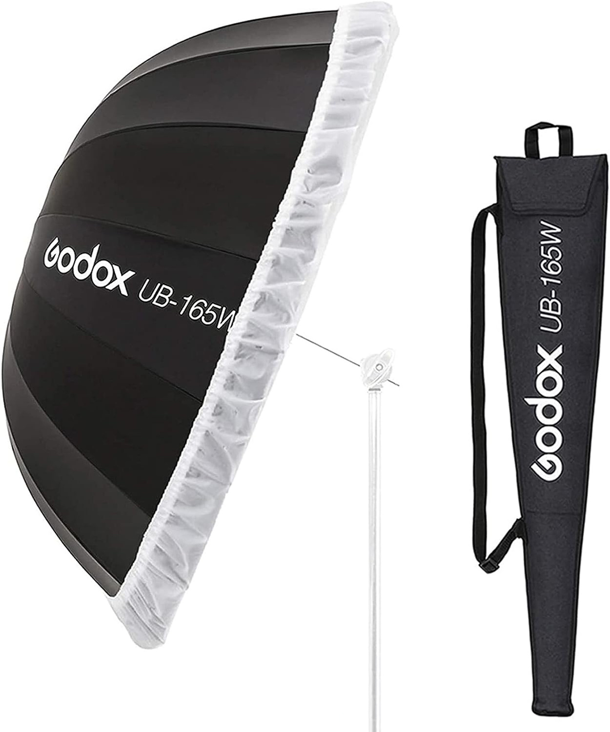 Godox 65''/165cm Umbrella Softbox UB-165W Parabolic Photography Umbrella Reflector with Diffuser Cloth and Carrying Bag