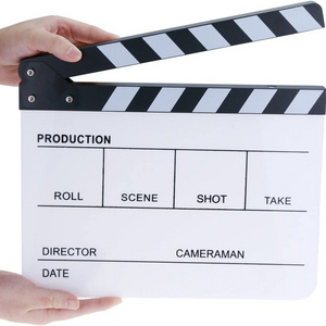 Movie Directors Clapboard Photography Studio Video TV Acrylic Clapper Board Dry Erase Film Slate Cut Action Scene Clapper