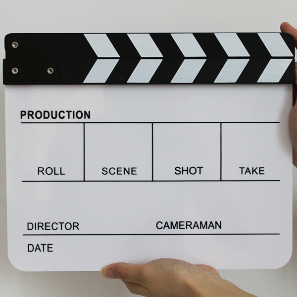 Movie Directors Clapboard Photography Studio Video TV Acrylic Clapper Board Dry Erase Film Slate Cut Action Scene Clapper