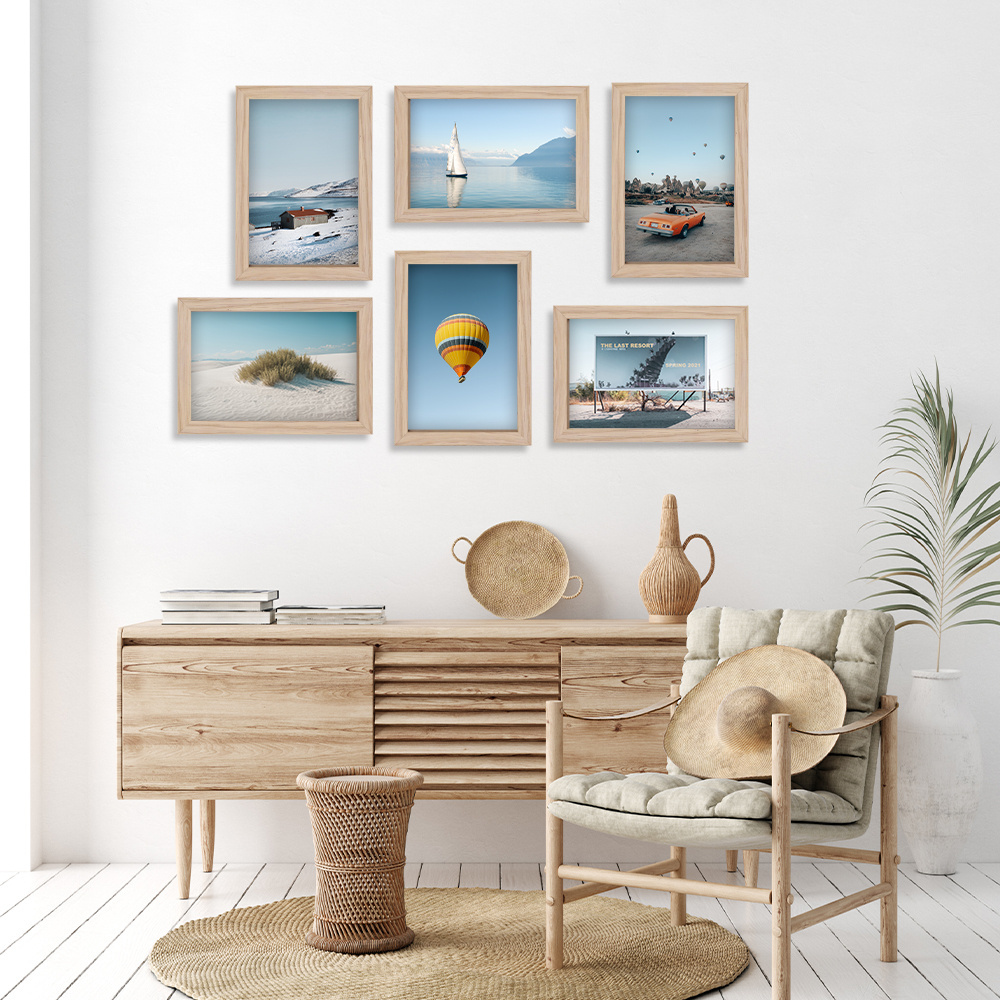 13x19 Picture Frame in Light Wood Engineered Wood with Shatter Resistant Glass Horizontal and Vertical Formats for Wall