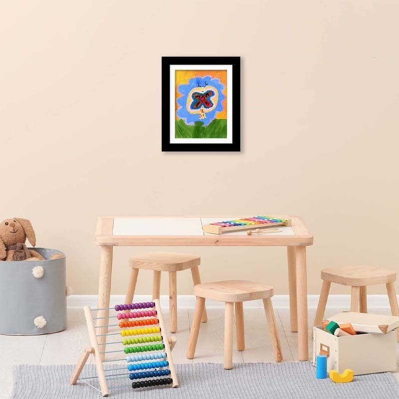 Kids Artwork Picture Frame in Black Wood Digital Picture Frame with Shatter Resistant Glass Kid Art Frame