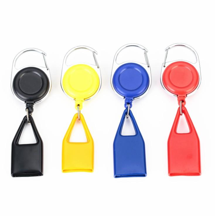 Wholesale Custom Logo Round Mini Premium Retractable Keychain Safe Clip Holder Lighter Pen Leashes