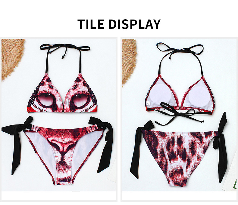 Custom New Animal Print Swimwear Women Luxury Leopard Beach High Waist Sexy G String Micro Bikini For Mature Women