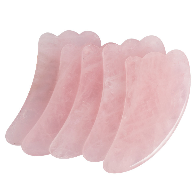 2023 New Design Hot Selling Rose Quartz Pink Natural Jade Stone Gua Sha Scraping Massage Tool