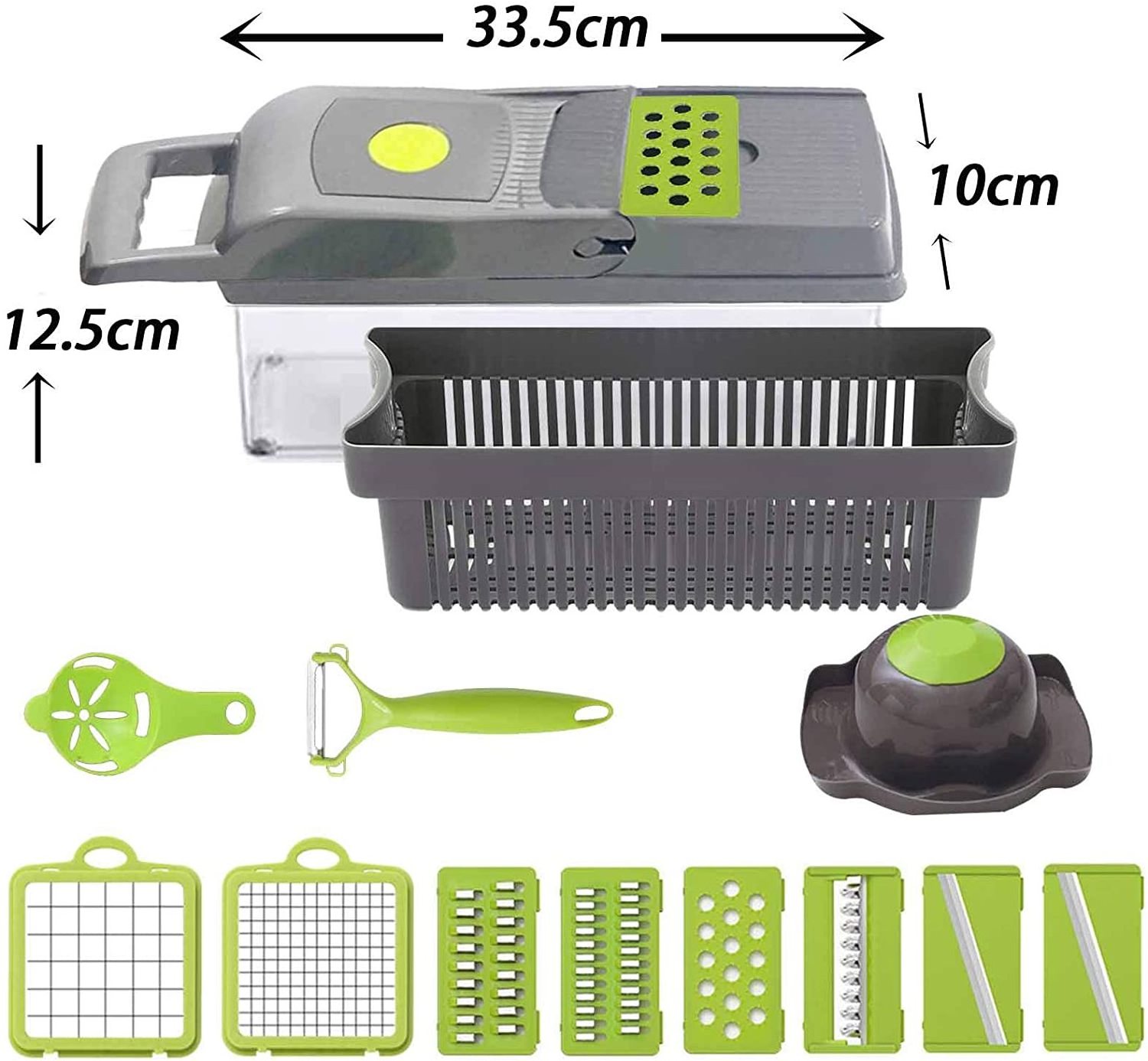 14 in 1 Vegetable Chopper, Multifunctional Mandoline Slicer Dicer Household Kitchen Manual Julienne Grater Cutter