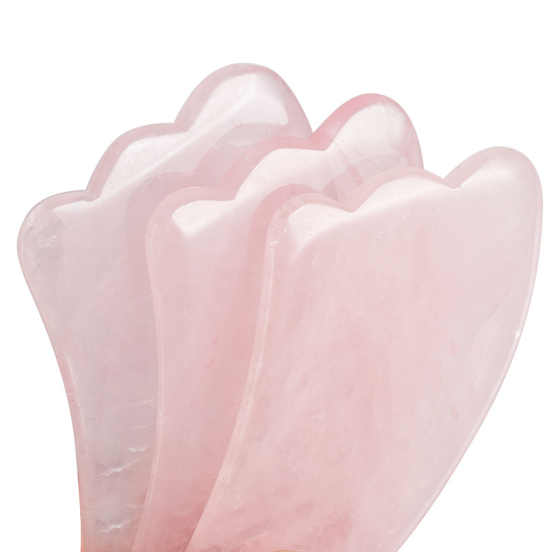 2023 New Design Hot Selling Rose Quartz Pink Natural Jade Stone Gua Sha Scraping Massage Tool