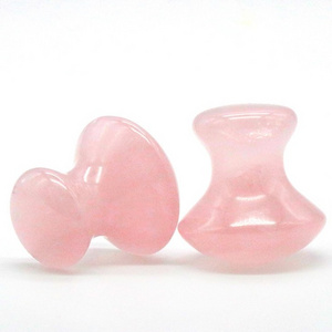 Wholesale Natural Rose Quartz Massage Stone Mushroom Hot Physical Therapy Jade Stone