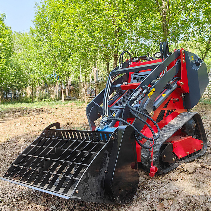 China micro skid steer loader with bucket attachment hydraulic small mini skid steer loader 45HP for sale