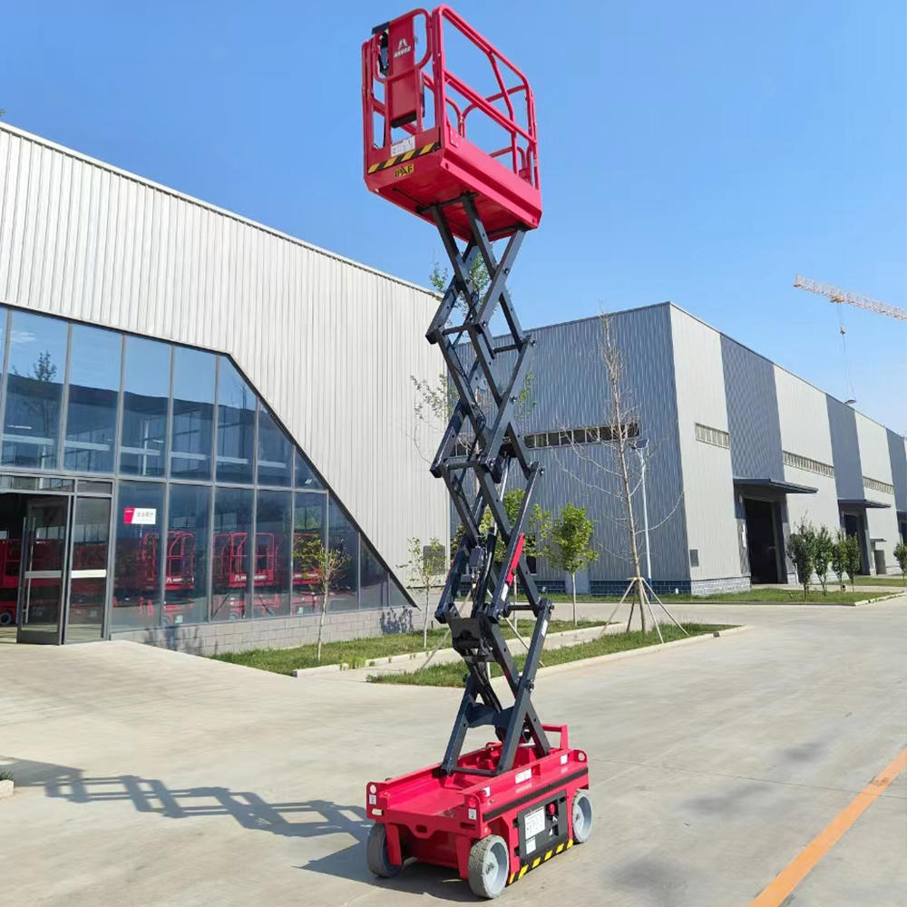 4-14m 300kg Battery Powered Charger Hydraulic Electric Automatic Self Propelled Dc Scissor Ladder Lift Work Platforms