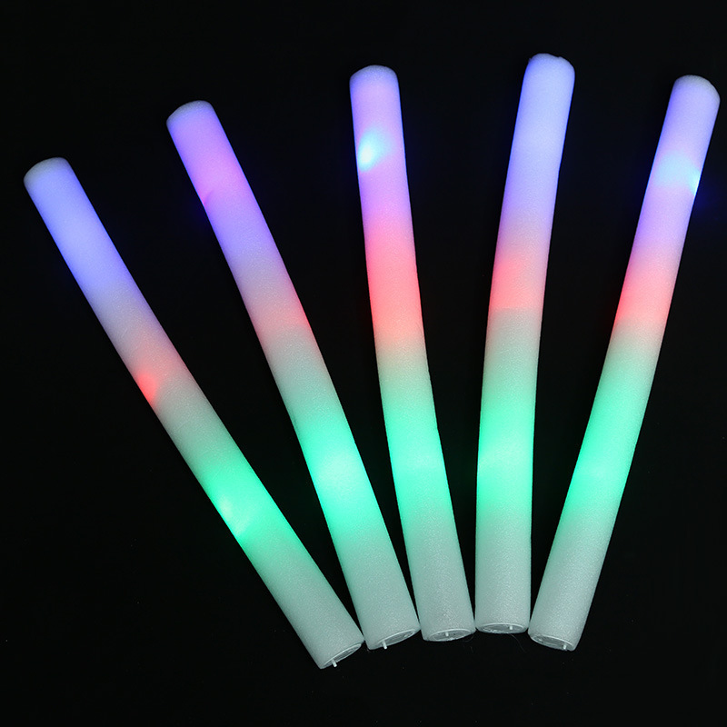 Low Cost Colorful Flashing LED Foam Sticks Glow Sticks Glow Batons With 3 Modes LED Party Foam Sticks