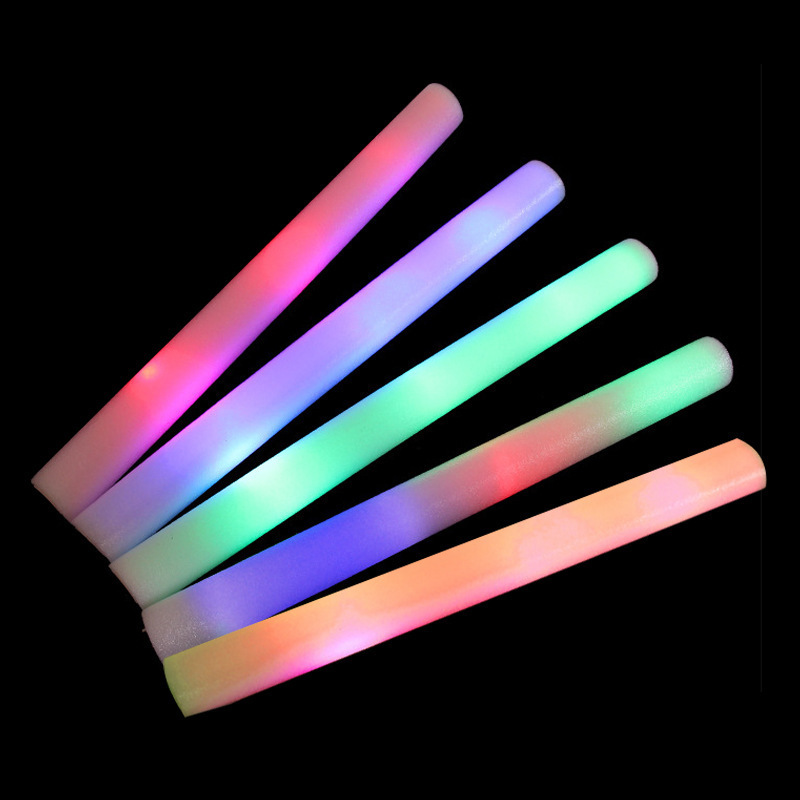 Low Cost Colorful Flashing LED Foam Sticks Glow Sticks Glow Batons With 3 Modes LED Party Foam Sticks