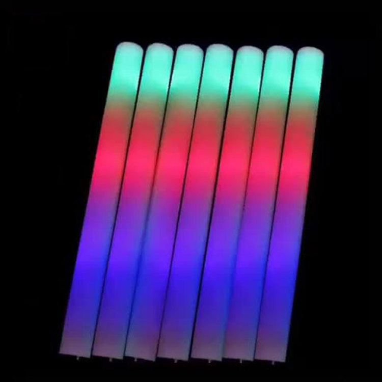 Low Cost Colorful Flashing LED Foam Sticks Glow Sticks Glow Batons With 3 Modes LED Party Foam Sticks