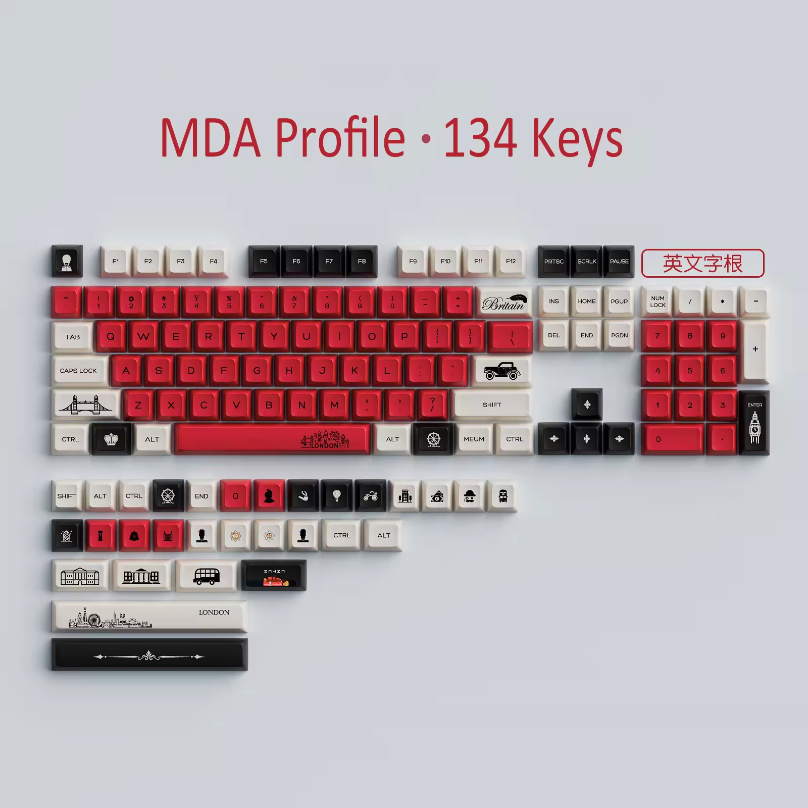 Factory OEM DYE Sub PBT Keycaps XDA Cherry MDA Profile Special Keycaps Big Enter Keys for Mechanical Keyboards Switch Puller ABS