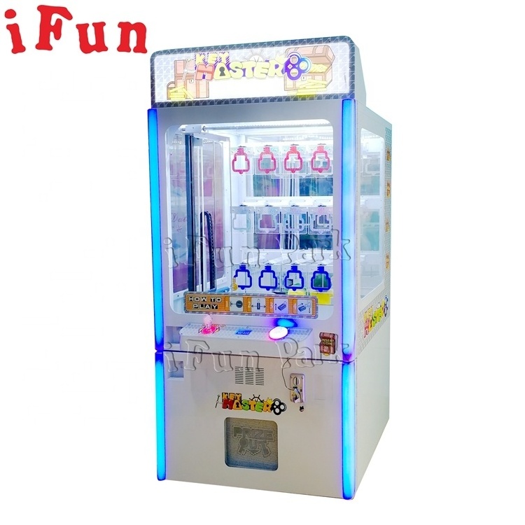 Key Master Coin Operated Claw Crane Game Machines Golden Key With Bill Acceptor For sale