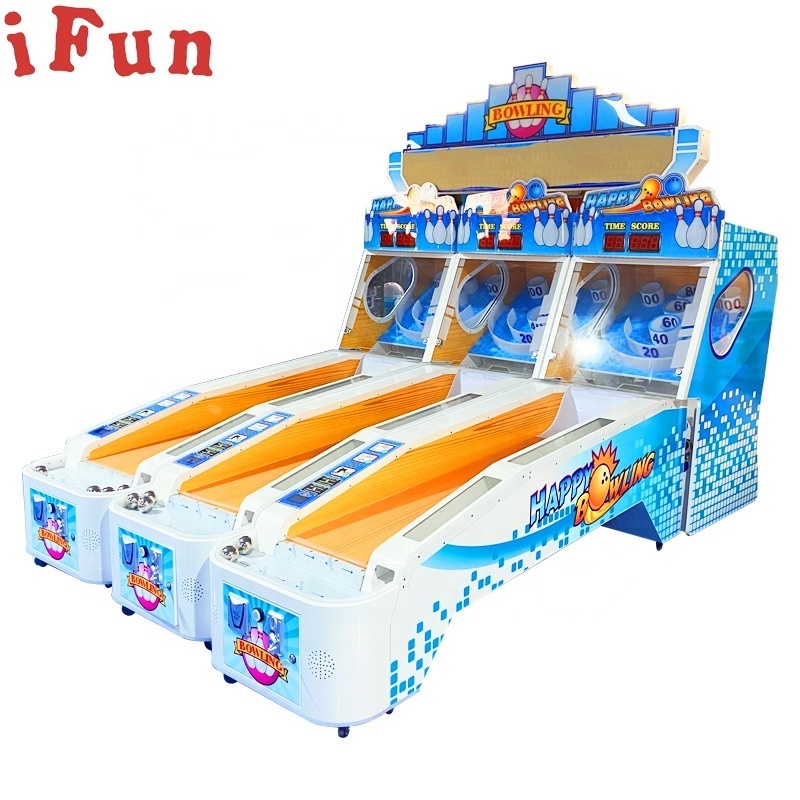 Ifun Park Indoor Arcade Game Machine 3 Lanes Happy Rolling Ball Bowling Coin Operated Amusement Playground Kids Game