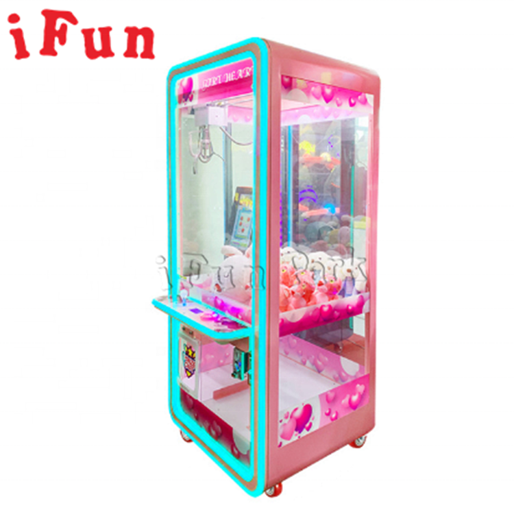 Ifun Park Pink Toy Coin Operated Arcade Claw Machine Catch doll Gift Game Machine treasure hunt toy crane game machine