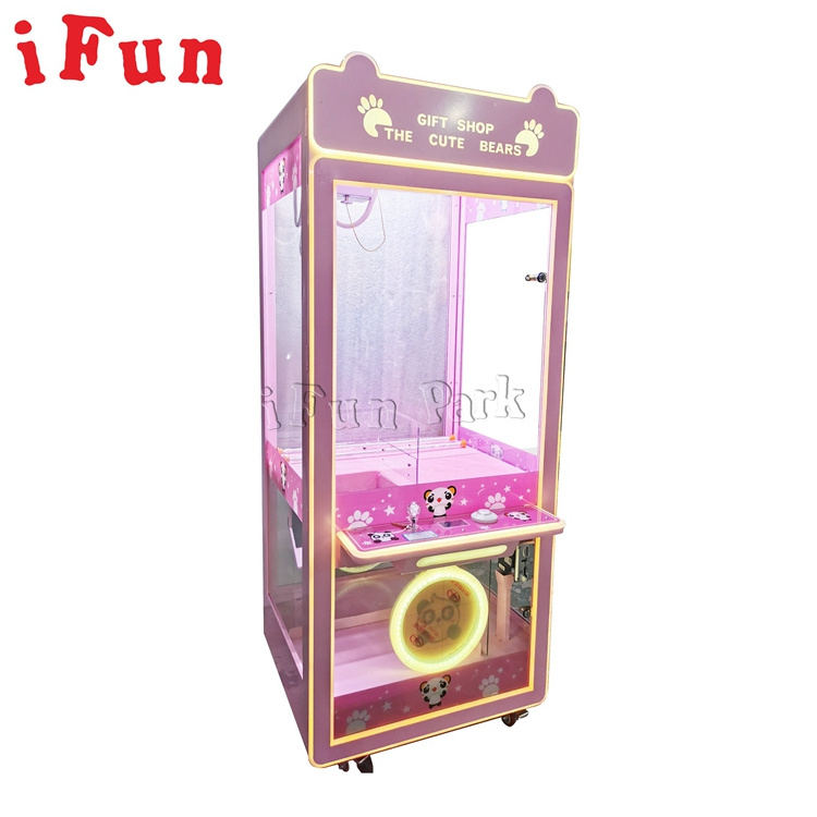 Ifun Park Pink Toy Coin Operated Arcade Claw Machine Catch doll Gift Game Machine treasure hunt toy crane game machine