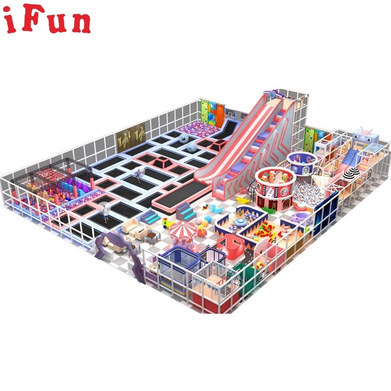 Chinese Factory Indoor Commercial Soft Playground With Kids Swing and Slides Amusement Naughty Playground Maze for Kids