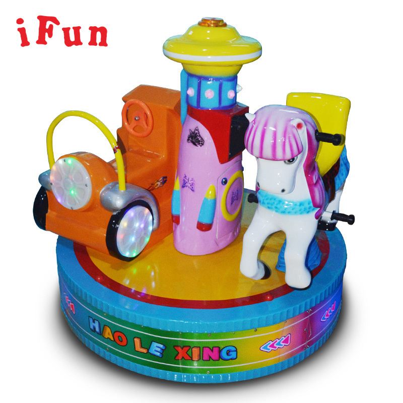 Coin Operated Children Amusement Equipment Kids Ride Game Machine Carousel For 2 Players