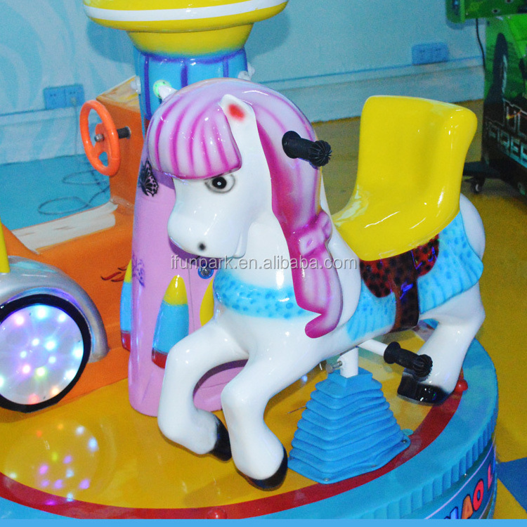 Coin Operated Children Amusement Equipment Kids Ride Game Machine Carousel For 2 Players