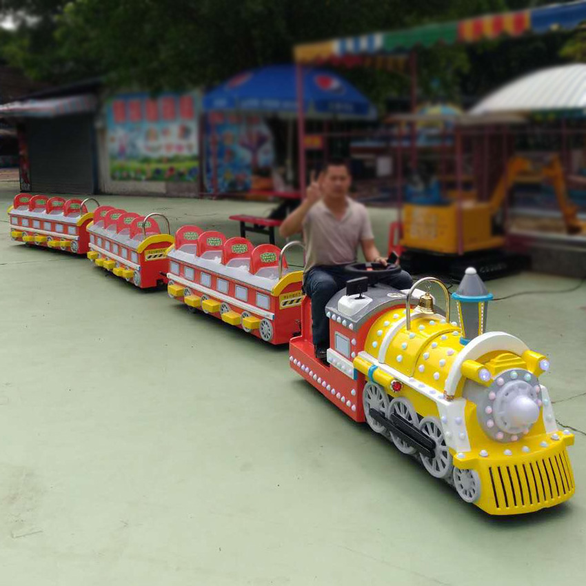 Sightseeing Train Carriage Kids Amusement Park Electric Tourist Trackless Train