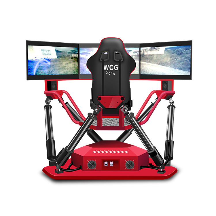 360 Degree VR Car Racing Simulator 3 Screen 6 DOF Driving Car Game Machine