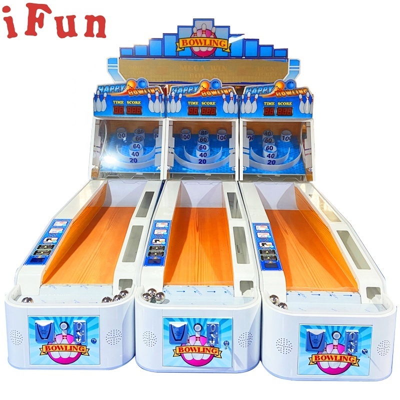 Ifun Park Indoor Arcade Game Machine 3 Lanes Happy Rolling Ball Bowling Coin Operated Amusement Playground Kids Game