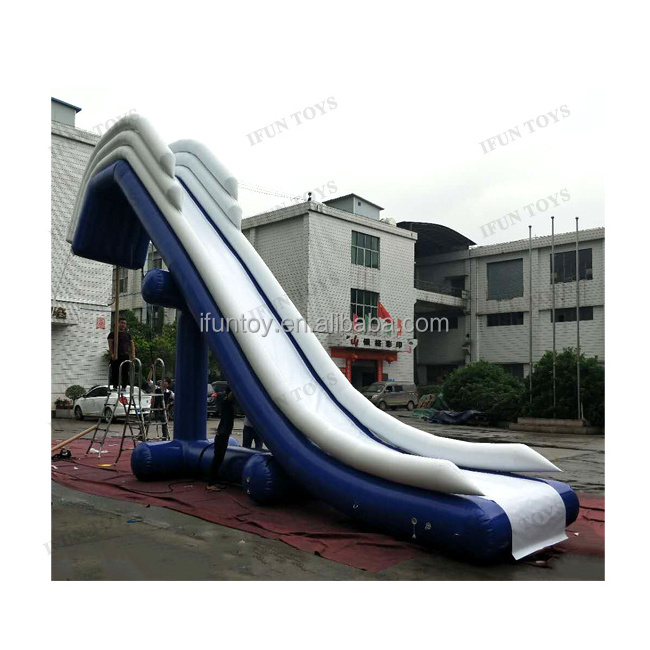 Customized Water Yacht Slide Water Play Equipment Freestyle Inflatable Dock Slide Floating Water Slide for House Boat