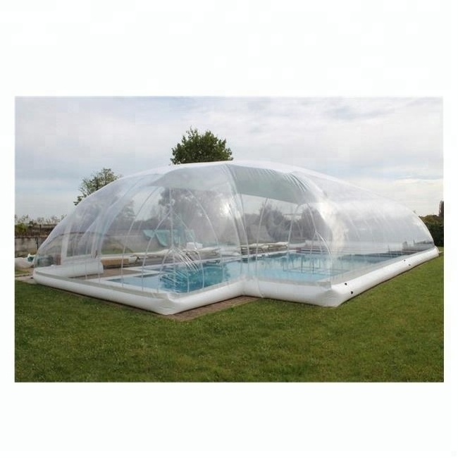 Waterproof PVC inflatable transparent pool dome /swimming pools clear cover tent/outdoor blow up pool tent