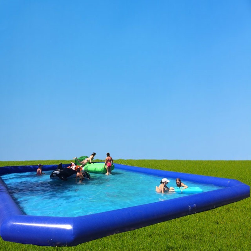 Durable 0.9mm PVC Tarpaulin inflatable square water swimming pool for family use