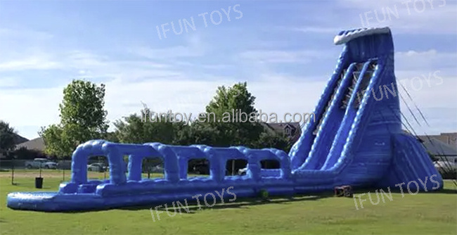 Tropical Plunge Water Slide 40ft Tall Single Lane Water Slide with Swimming Pool for Party Rental