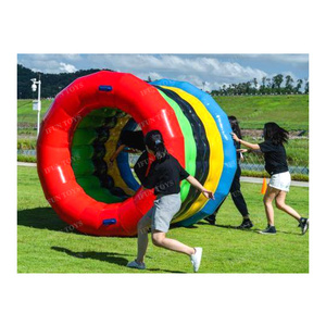 Outdoor Team Building Party Games Lawn Inflatable Hamster Wheels Inflatable Roller Wheel for Adults and Kids