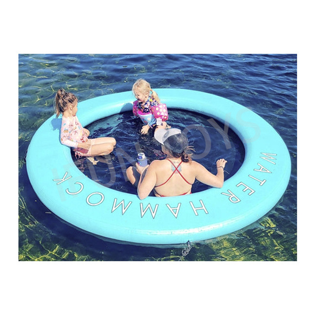 8 feet Circular Hammock with Mesh Center Inflatable Water Hammock Floating for Water Fun