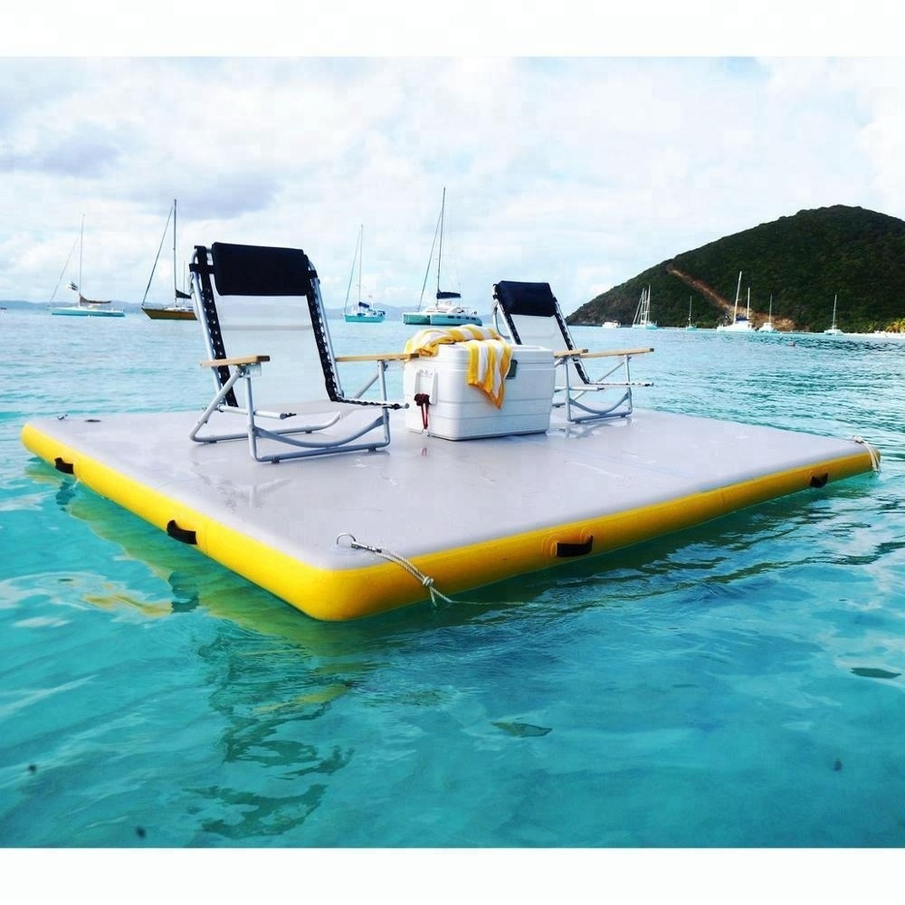 PVC inflatable floating pontoon dock water platform/inflatable swim platform/inflatable platform dock for sale