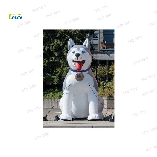 Realistic Advertising Inflatable Customized Cartoon Animals husky Model Funny Puppy Dog Wolf Dog