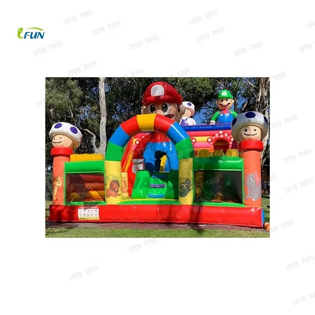 Hot sale bounce house commercial obstacle course PVC inflatable game super Marios inflatable bounce house