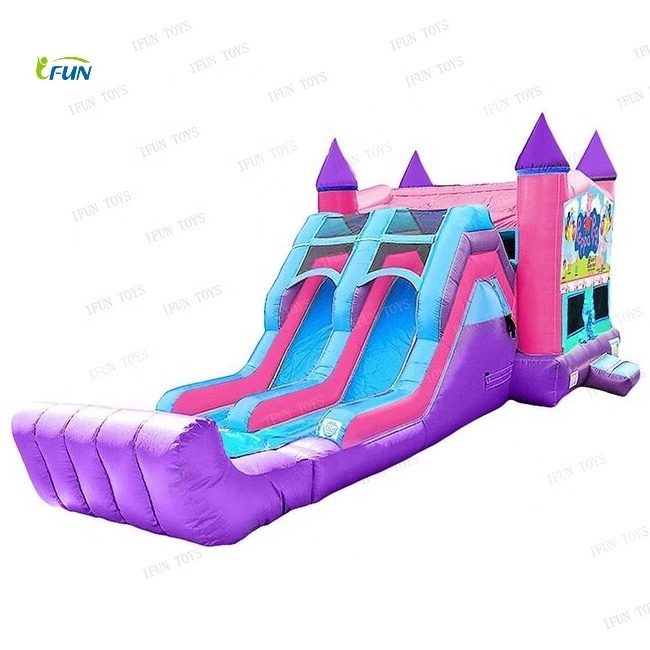 Peppa tobogan inflable acuatico princess bounce house commercial inflatable bouncer with water slider