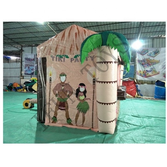 Tropical Theme Inflatable Food Booth Drink Bar / Tiki Bar Tent / Inflatable Food Drink Concession for Outdoor Event