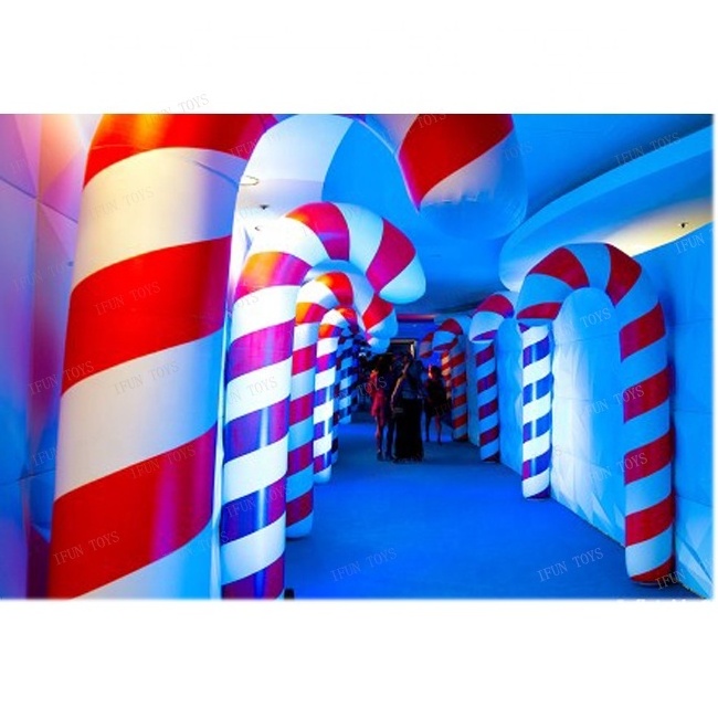 Christmas decoration santa float Inflatable candy cane lane Giant Christmas cane Balloons