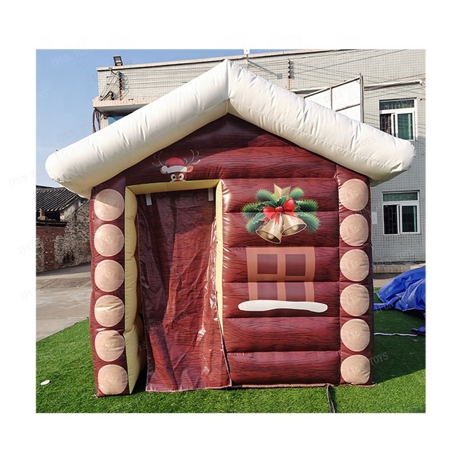 Outdoor Festival Inflatable Christmas Santa House Garden Decoration Christmas Structure Santa Grotto for Sales