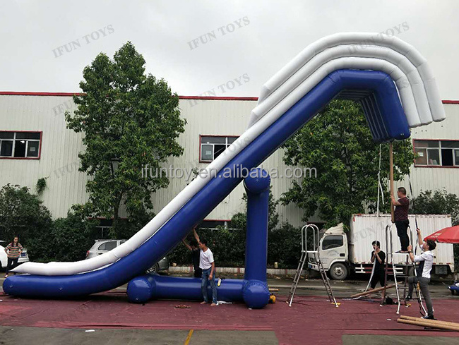 Customized Water Yacht Slide Water Play Equipment Freestyle Inflatable Dock Slide Floating Water Slide for House Boat