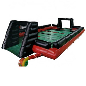 Promotion Cheap Giant Inflatable human foosball court/table soccer field with steel pipes/human table football playground