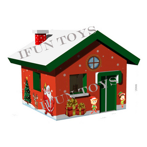 Outdoor Festival Inflatable Christmas Santa House Garden Decoration Christmas Structure Santa Grotto for Sales