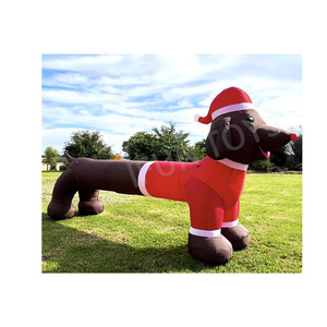 Customized 6m Long Sausage Dog Inflatable Christmas Dog Inflatable Dachshund for Xmas Decoration