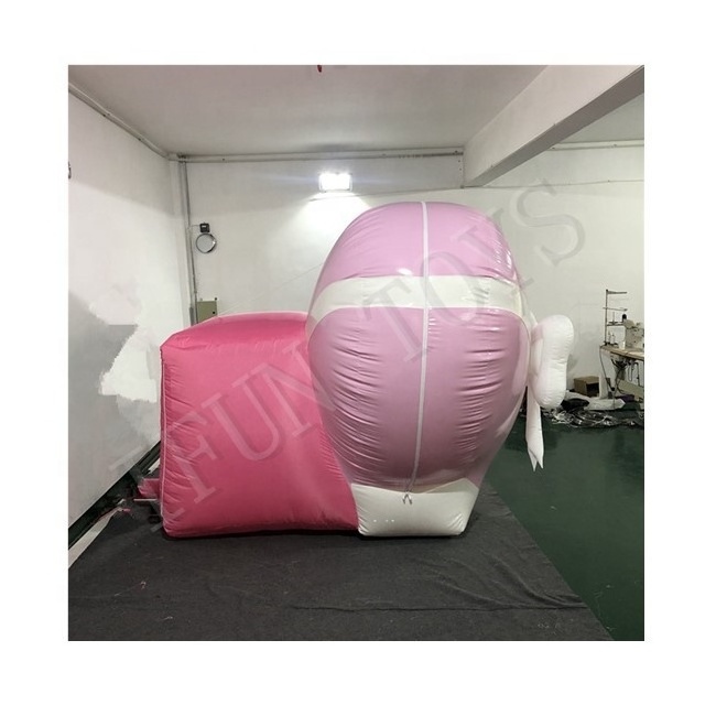 Wedding Decoration Inflatable Love Bombs / Giant Inflatable Love Heart / Pink Inflatable Blasting Heart Balloon with Bowknot