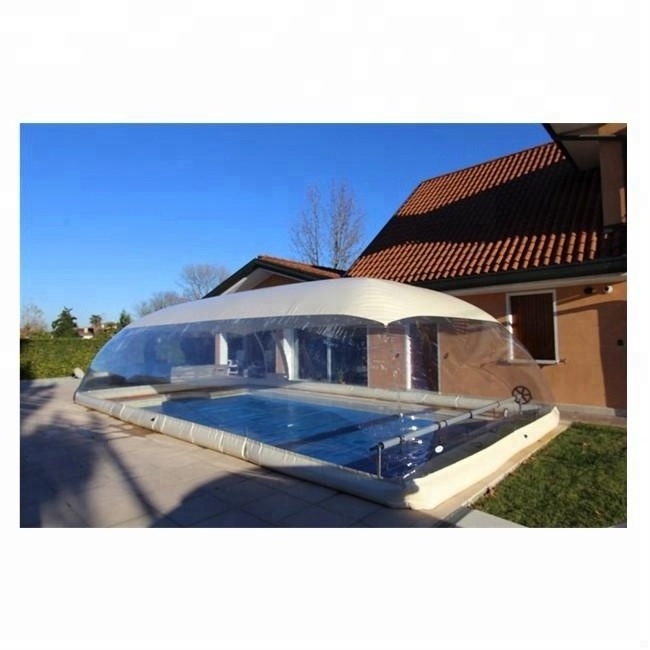 Waterproof PVC inflatable transparent pool dome /swimming pools clear cover tent/outdoor blow up pool tent